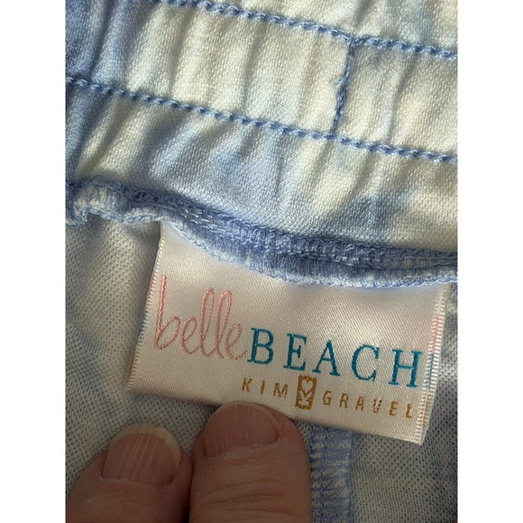Belle Beach Kim Gravel Blue Tie Dye Wide Leg Crop Pants Tassel Drawstring 3XT - Picture 5 of 9
